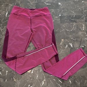 Kyodan Small Pink Striped Leggings with Key Pocket